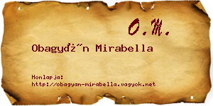 Obagyán Mirabella névjegykártya